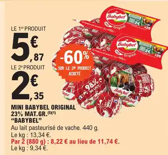 E.Leclerc MINI BABYBEL ORIGINAL 23% MAT.GR.(5)(1) "BABYBEL" offre