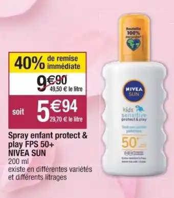 Cora x Carrefour Spray enfant protect & play FPS 50+ offre