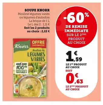 Super U KNORR SOUPE offre