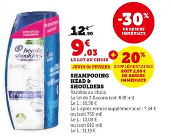 Super U HEAD & SHOULDERS SHAMPOOING offre