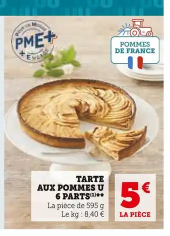 Super U U TARTE AUX POMMES 6 PARTS offre