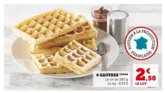 Super U 4 GAUFRES offre