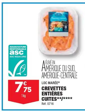 ALDI LOC MARÉE CREVETTES ENTIÈRES CUITES offre