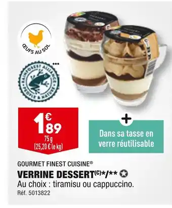 ALDI GOURMET FINEST CUISINE VERRINE DESSERT offre