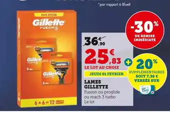 Super U GILLETTE LAMES offre