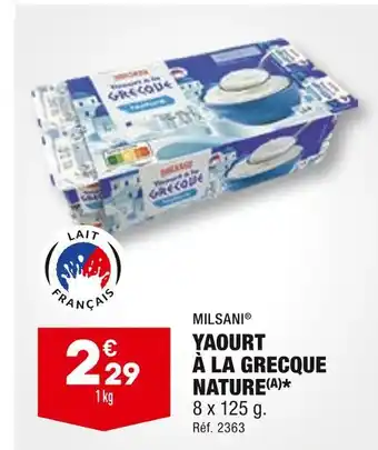 ALDI MILSANI YAOURT À LA GRECQUE NATURE offre