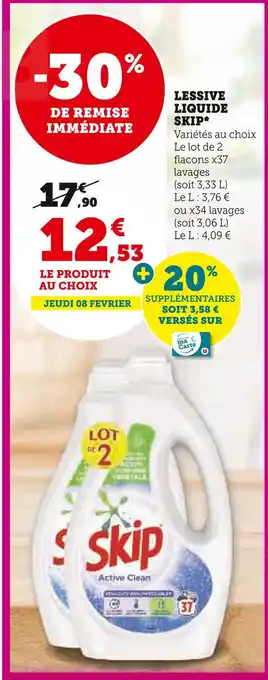 Super U SKIP LESSIVE LIQUIDE offre
