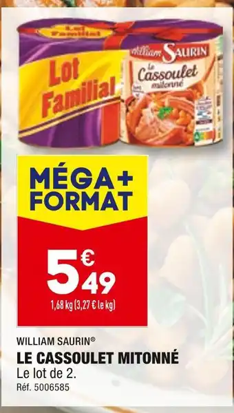 ALDI WILLIAM SAURIN LE CASSOULET MITONNÉ offre