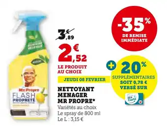 Super U MR PROPRE NETTOYANT MENAGER offre