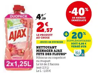 Super U AJAX NETTOYANT MENAGER FETE DES FLEURS offre