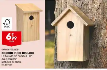 ALDI GARDEN FEELINGS NICHOIR POUR OISEAUX offre