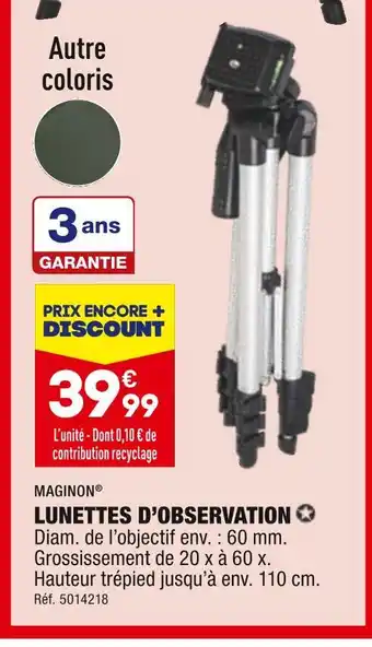 ALDI MAGINON LUNETTES D’OBSERVATION offre