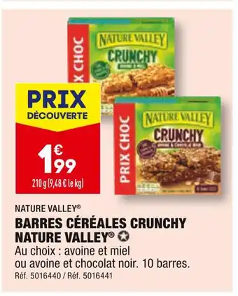 ALDI NATURE VALLEY BARRES CÉRÉALES CRUNCHY offre