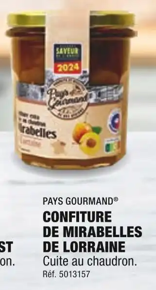 ALDI PAYS GOURMAND CONFITURE DE MIRABELLES DE LORRAINE offre