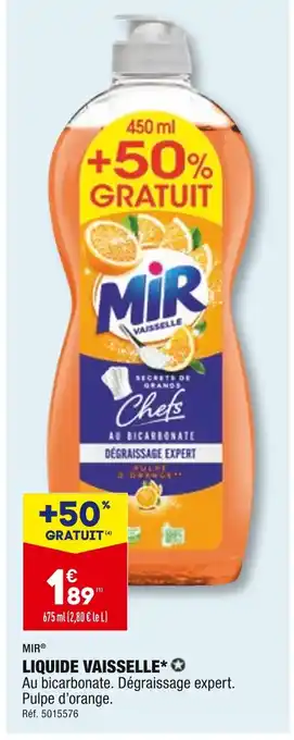 ALDI MIR LIQUIDE VAISSELLE offre