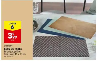 ALDI CROFTON SETS DE TABLE offre