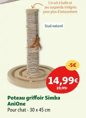 Maxi Zoo AniOne Poteau griffoir Simba offre