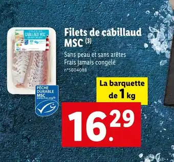 Lidl Filets de cabillaud MSC offre