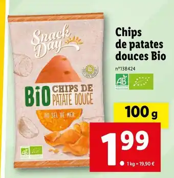 Lidl Snack Day Chips de patates douces Bio offre