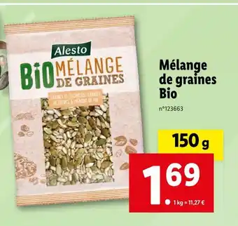 Lidl Alesto Mélange de graines Bio offre