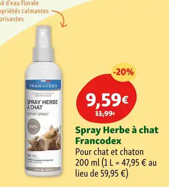 Maxi Zoo Francodex Spray Herbe à chat offre