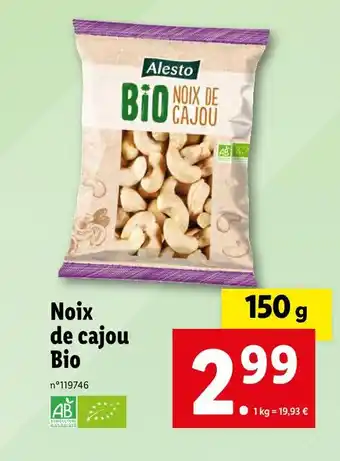 Lidl Alesto Noix de cajou Bio offre