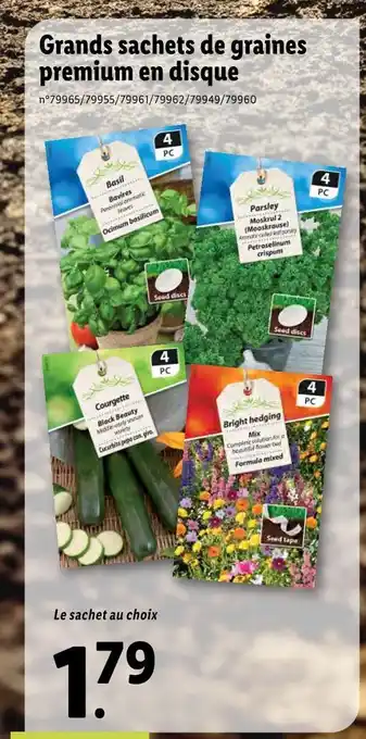 Lidl Grands sachets de graines premium en disque offre