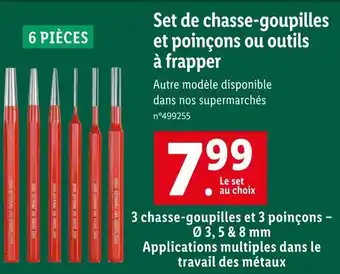 Lidl Set de chasse-goupilles et poinçons ou outils à frapper offre