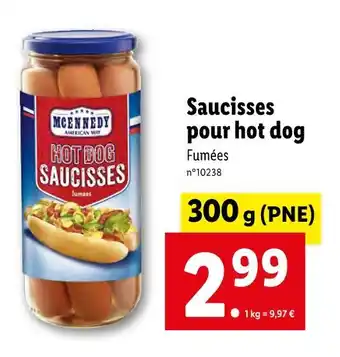 Lidl MCENNEDY Saucisses pour hot dog offre