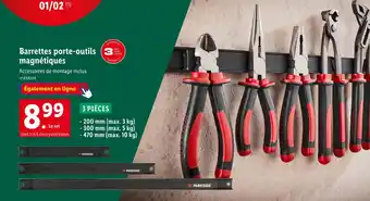 Lidl PARKSIDE Barrettes porte-outils magnétiques offre