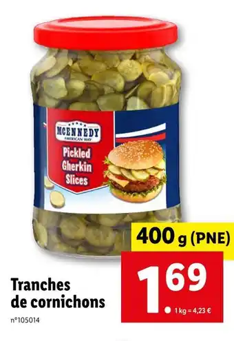 Lidl MCENNEDY Tranches de cornichons offre