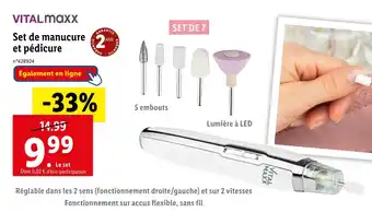 Lidl VITALMAXX Set de manucure et pédicure offre