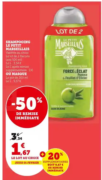 U Express LE PETIT MARSEILLAIS SHAMPOOING offre