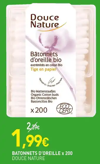 naturéO DOUCE NATURE BATONNETS D'OREILLE x 200 offre