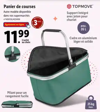 Lidl TOPMOVE Panier de courses offre