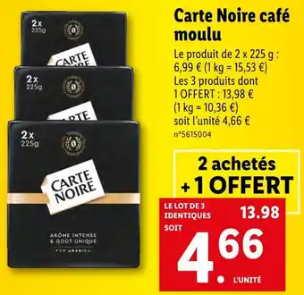 Lidl Carte Noire café moulu offre