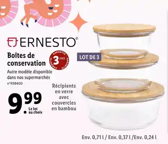 Lidl ERNESTO Boîtes de conservation offre