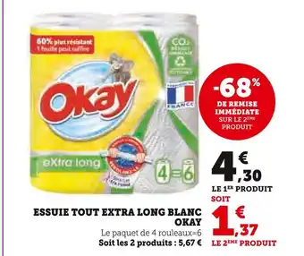 U Express OKAY ESSUIE TOUT EXTRA LONG BLANC offre