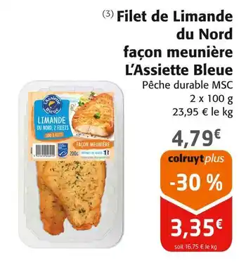 Colruyt L’Assiette Bleue Filet de Limande du Nord façon meunière offre