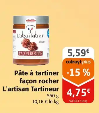 Colruyt L'artisan Tartineur Pâte à tartiner façon rocher offre