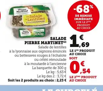 U Express PIERRE MARTINET SALADE offre