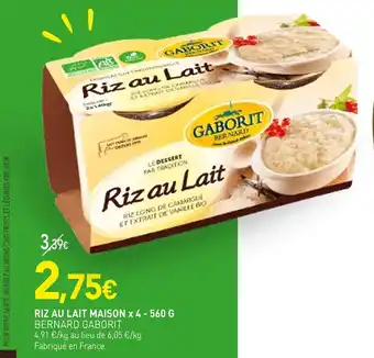 naturéO BERNARD GABORIT RIZ AU LAIT MAISON x 4 offre