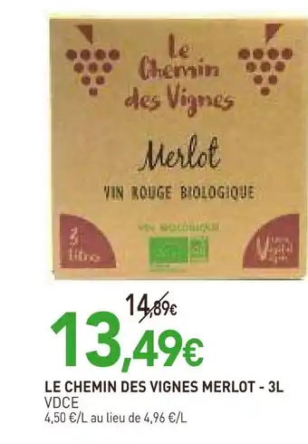 VDCE LE CHEMIN DES VIGNES MERLOT