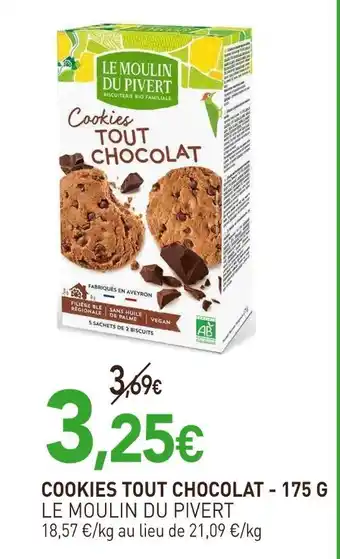 naturéO LE MOULIN DU PIVERT COOKIES TOUT CHOCOLAT offre