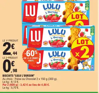 E.Leclerc BISCUITS "LULU L'OURSON" offre