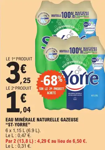 E.Leclerc EAU MINÉRALE NATURELLE GAZEUSE "ST-YORRE" offre