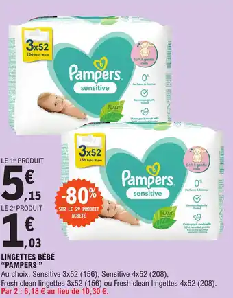 E.Leclerc LINGETTES BÉBÉ "PAMPERS " offre