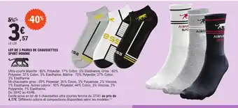 E.Leclerc LOT DE 3 PAIRES DE CHAUSSETTES SPORT HOMME offre