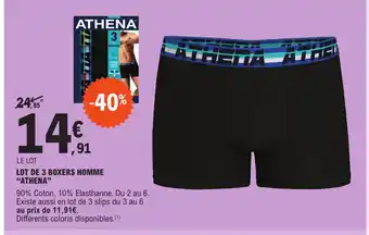 E.Leclerc LOT DE 3 BOXERS HOMME "ATHENA" offre