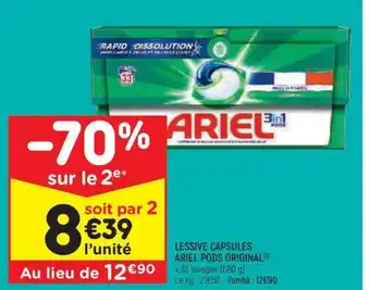 Leader Price LESSIVE CAPSULES ARIEL PODS ORIGINAL offre